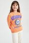 Girl's Crew Neck Soft Fuzzy Sweatshirt - 4