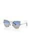Women Sunglasses Cat Eyes Design Rimless Blue Gradient Glass - 2