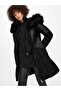 Leather and Fur Detailed Long Coat 15160168