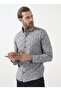 Button Collar Printed Gray Men's Shirt Gm2008100096 - 3