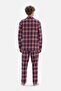 Red Jacket Collar Piping Plaid Woven Pajama Set - 2