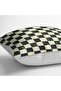 Black - White Antique Motif Checkerboard Patterned Digital Printed Pillow Cushion Cover on the Floor - 4