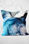 Digital Printed Pillow and Cushion Cover with Canvas Motif Painting on Dark Blue Background - 3
