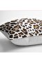 Digital Printed Pillow and Cushion Cover with Leopard Motif on Brown Background - 4