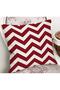 Digital Printed Pillow and Throw Pillow Cover with Zigzag Motif on Claret Red Background - 2