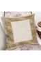 Cream - Gold Patterned Digital Printed Pillow and Cushion Cover with Framed Motif on Gold Floor - 2