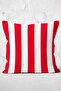 Digital Printed Pillow and Throw Pillow Cover with Striped Motif on Red Background - 3