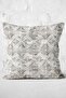Cream - Ethnic Patterned Digital Printed Pillow and Throw Pillow Cover with Antique Motif on Gray Background - 3