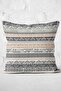 Cream - Digital Printed Pillow and Throw Pillow Cover with Scandinavian Motif Kilim Pattern on Gray Floor - 3
