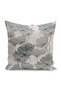 Ecru - Flower Patterned Digital Printed Pillow Throw Pillow Cover with Oil Painting on Gray Background