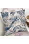 Digital Printed Pillow and Throw Pillow Cover with Antique Motif on Blue Background - 2