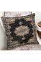 Black - Digital Printed Pillow and Throw Pillow Cover with Traditional Motif on Cream Floor - 2