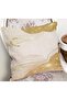 Gold - Digital Printed Pillow and Cushion Cover with Canvas Motif on Cream Background - 2