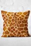 Digital Printed Pillow and Cushion Cover with Giraffe Motif and Fur Pattern on Brown Background - 3