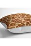 Digital Printed Pillow and Cushion Cover with Giraffe Motif and Fur Pattern on Brown Background - 4