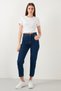 Liberty Dark Blue Colorfast Mom Jean Women's Boyfriend High Waist Power Lycra