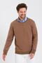Men's Crew Neck Long Sleeve Sweatshirt Brown - 6