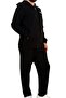 Black Men's Front Zipper Hooded 3 Thread Ribbed Winter Tracksuit Edy5207s - 2