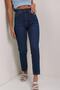 Evolution Dark Blue Colorfast Mom Jean Women's Boyfriend High Waist Power Lycra
