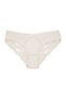 Ecru Cotton Women's Panties with Tulle on the Front and Lace Detail on the Back