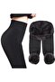 Women's Black Plush Tights - 2