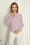 Lilac Half Turtleneck Princess Sleeve Crop Camisole Blouse - 2