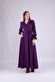 Women's Maxi Length Double Breasted Collar Long Sleeve Dress - 2