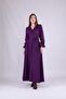 Women's Maxi Length Double Breasted Collar Long Sleeve Dress - 4