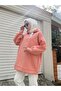 Extra Oversize Salmon Basic 3 Thread Cotton Raised Women's Sweatshirt 1003