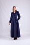 Women's Maxi Length Double Breasted Collar Long Sleeve Dress - 3