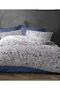 Teenager's Room and Children's Room White Purple Colored Flower Pattern Single Duvet Cover Set with Elastic Sheets - 2