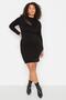 Black High Collar Transparent Detailed Bodycon Knitwear Dress TBBAW23AH00180