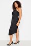 Black Adjustable Straps Bodysitting Midi/Medium Length Woven Plus Size Dress Tbbss22Ah00039 - 2