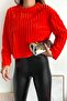 Women's Orange Plush Fabric Standard Size Yumoş Sweater - 4