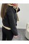 Black Quilted Plush Coat - 4