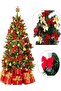 12Pcs Red Christmas Pine Tree Bow Ribbon New Year Christmas Party Decoration Ornaments 7.5x5cm - 5