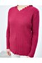 Women's Dried Rose Knitwear V-Neck Winter Mother Flexible Sweater - 8