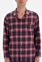 Red Jacket Collar Piping Plaid Woven Pajama Set - 4
