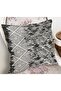 Black - Gray Antique Motif Clay Patterned Digital Printed Pillow Cushion Cover on the Floor - 2