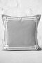 Digital Printed Pillow and Throw Pillow Cover with Modern Motif Frame Pattern on Gray Background - 3