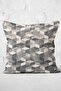 Beige - Gray Knit Motif Geometric Patterned Digital Printed Pillow Throw Pillow Cover on Gray Background - 3