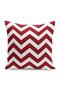 Digital Printed Pillow and Throw Pillow Cover with Zigzag Motif on Claret Red Background