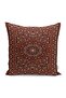 Digital Printed Pillow and Throw Pillow Cover with Persian Motif on Brown Background