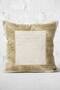 Cream - Gold Patterned Digital Printed Pillow and Cushion Cover with Framed Motif on Gold Floor - 3
