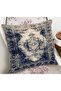Local Patterned Digital Printed Pillow and Cushion Cover with Turkmen Motif on Blue Background - 2