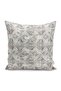 Cream - Ethnic Patterned Digital Printed Pillow and Throw Pillow Cover with Antique Motif on Gray Background