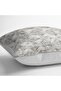 Cream - Ethnic Patterned Digital Printed Pillow and Throw Pillow Cover with Antique Motif on Gray Background - 4