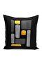 Gold - Digital Printed Pillow and Cushion Cover with Canvas Motif on Black Background