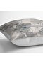 Ecru - Flower Patterned Digital Printed Pillow Throw Pillow Cover with Oil Painting on Gray Background - 4