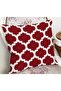 Digital Printed Pillow and Throw Pillow Cover with Ogea Motif and Morrocan Pattern on Claret Red Floor - 2